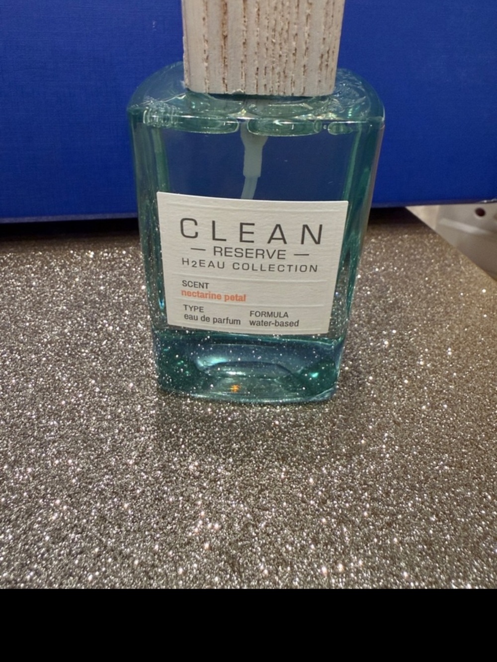 * LIKE NEW 3.4oz* CLEAN Reserve H2EAU Nectarine - Teal Glass